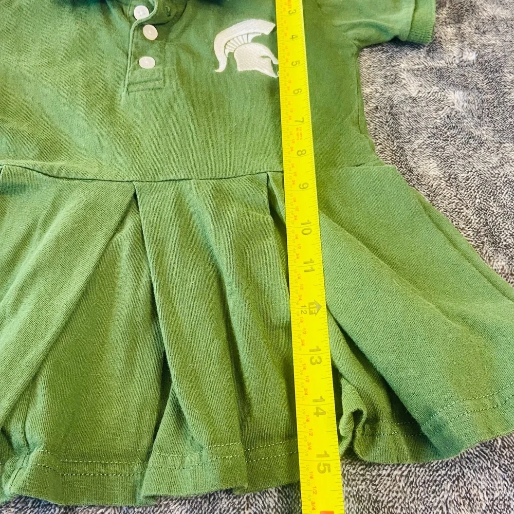 Michigan State Spartans LIttle King Polo Green Dress 18‎ mo Embroidered Logo